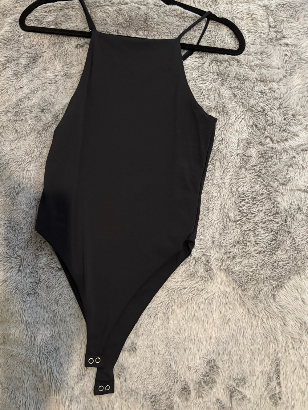 Forever 21 Black High-Neck Strappy Bodysuit